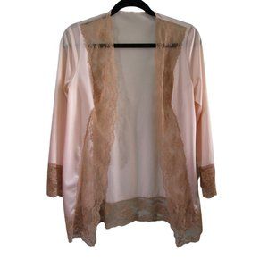 Vintage Henson Kickernick Blush Bed Jacket Tan Lace Sz. Small EUC USA Made